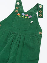 Frugi Miley Cord Dungaree - Holly Green/Flowers