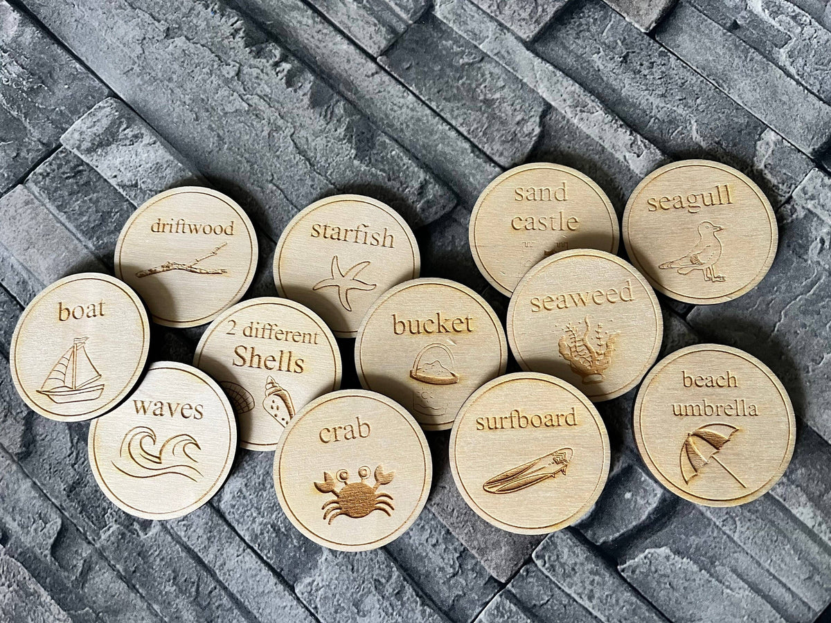 Beach / Sea Themed Scavenger Hunt Tokens