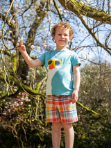 Frugi Archie Slub Shorts - Springtime Check