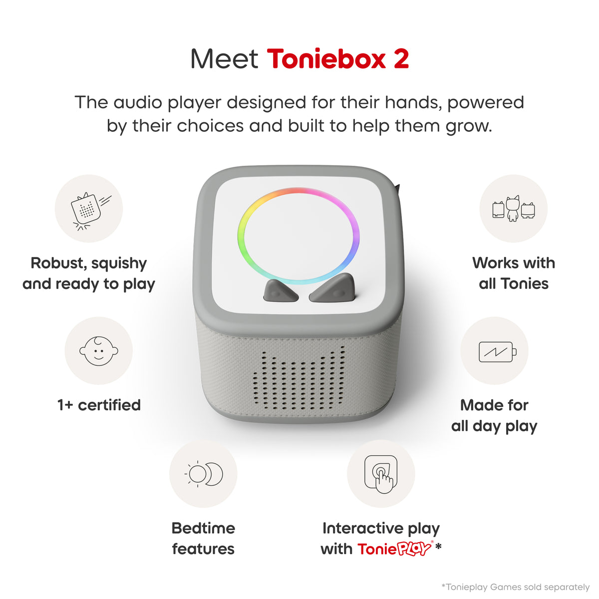 Toniebox 2 Starter Set - Moon Grey with Rubie Creative