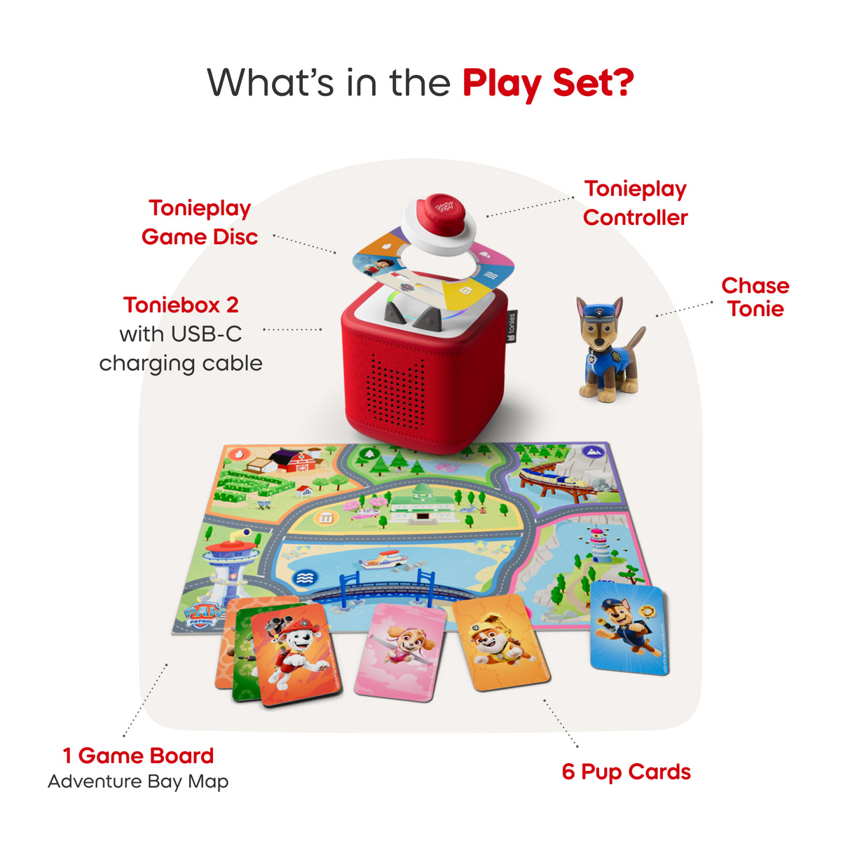 Toniebox 2 Play Set with Paw Patrol & Chase Tonie - Cloud Pink