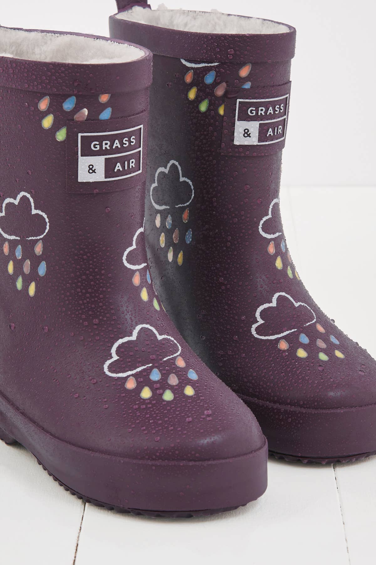 Grass+Air Amethyst Purple Colour-Changing Kids Wellies