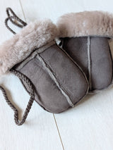 Sheepskin Baby Puddy Mitten - "Keep Safe" Cord