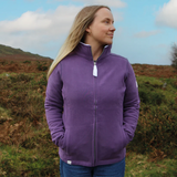 Ladies Loganberry/Sign Post Lazy Jacks Wells-Next-the-Sea Printed Full Zip Sweatshirt