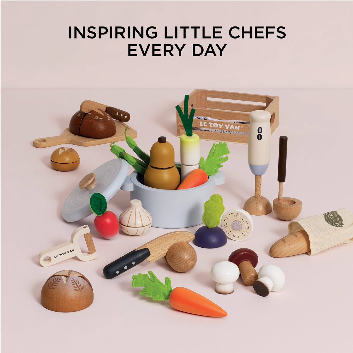 Soup & Utensil Wooden Toy Set