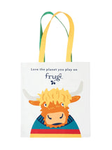 Frugi Canvas Tote Bag - Soft White/Highland Cow