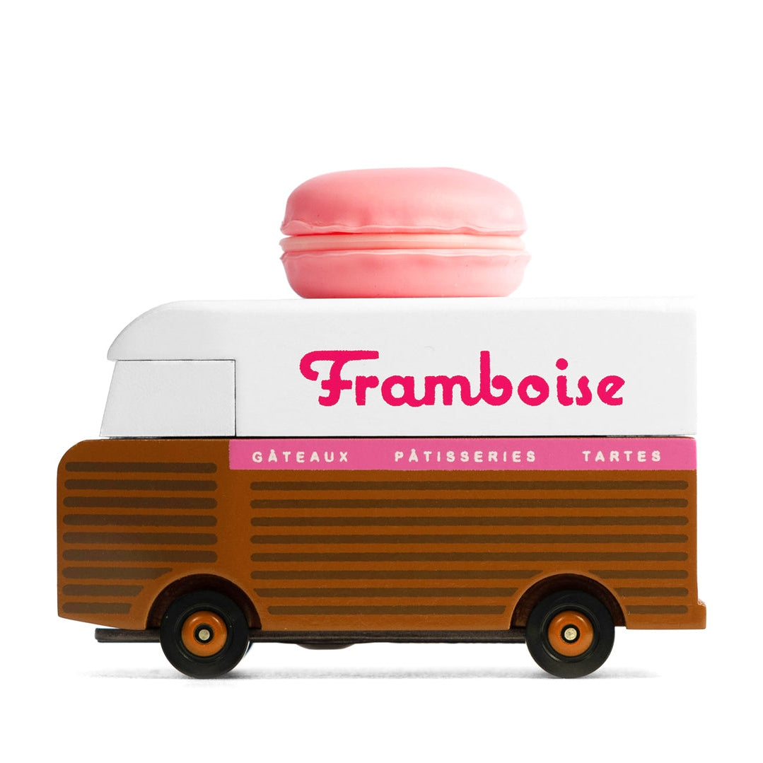 Candylab Wooden Diecast Candyvan Framboise Macaron Van