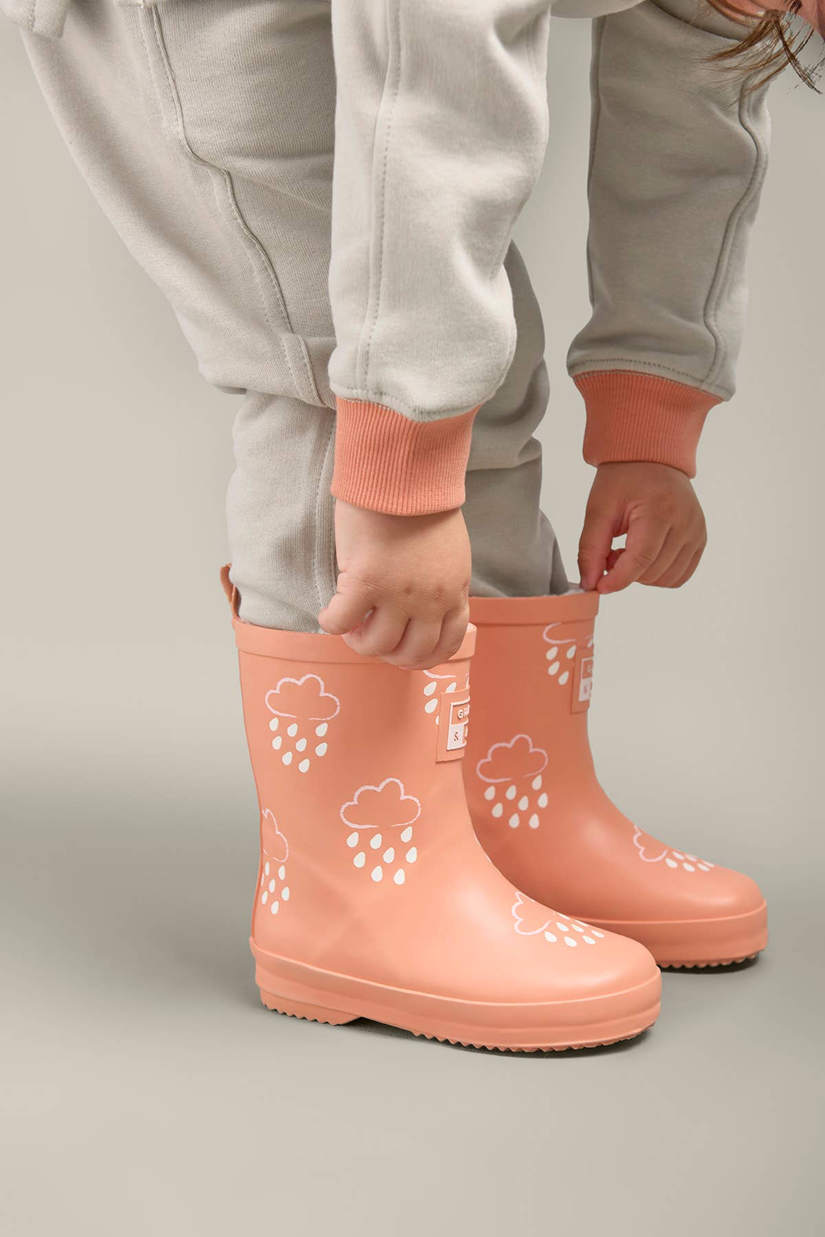 Grass+Air Volcanic Orange Colour-Changing Kids Wellies