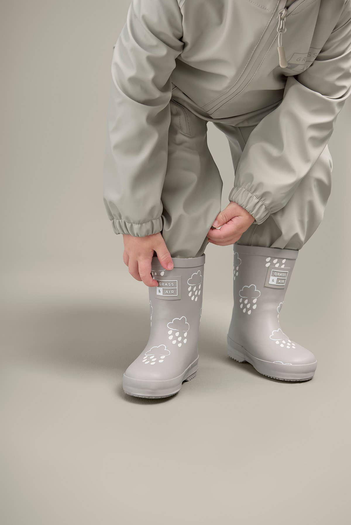 Grass+Air Geothermal Grey Colour-Changing Kids Wellies