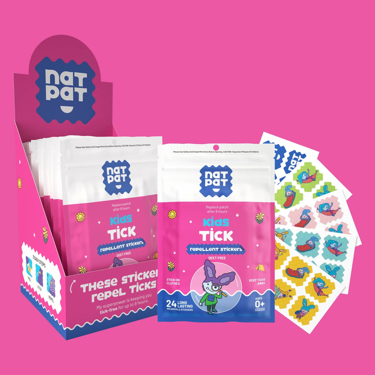 NATPAT Trailpatch - Tick Repellent Stickers for Kids