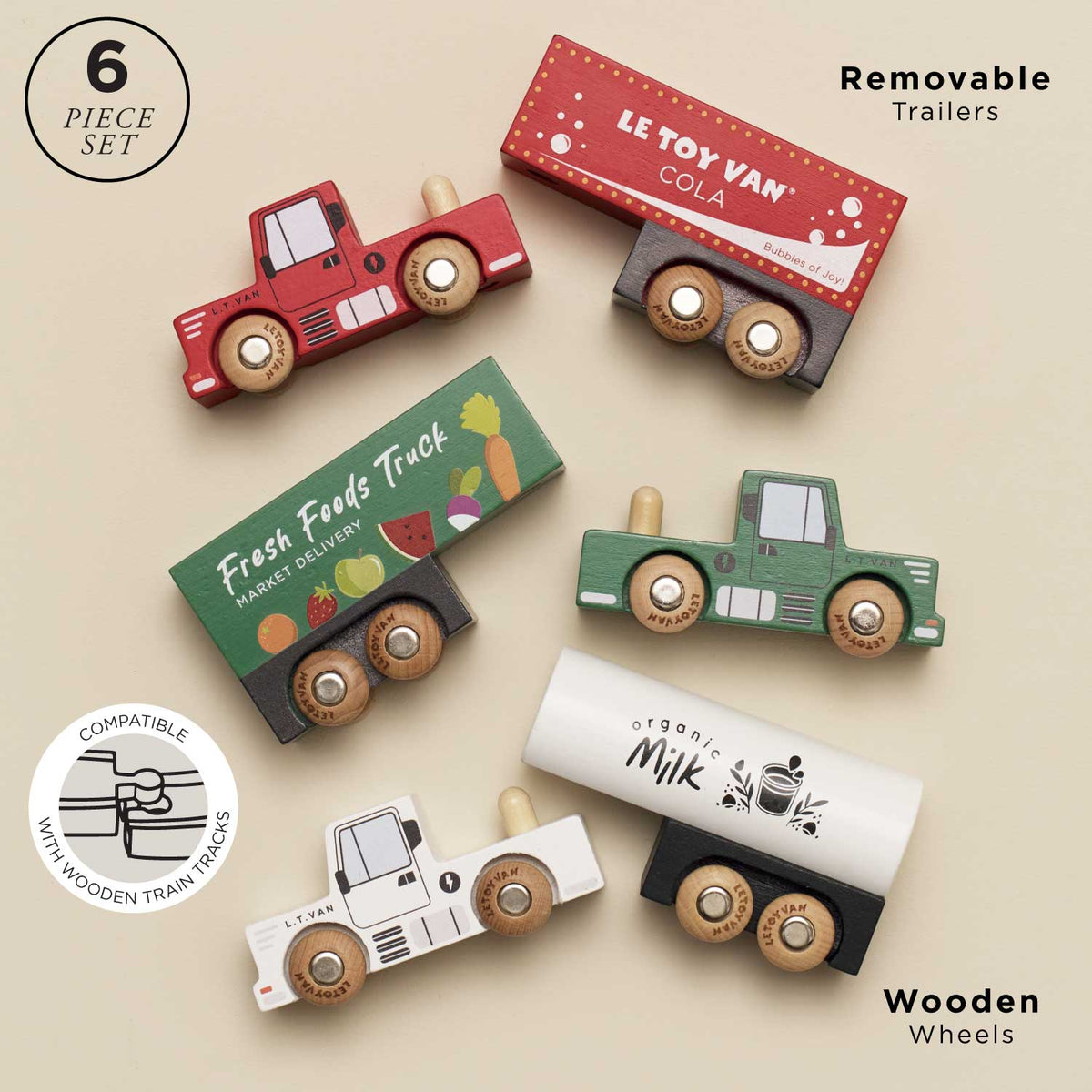 Le Toy Van Wooden Trailer Truck Set