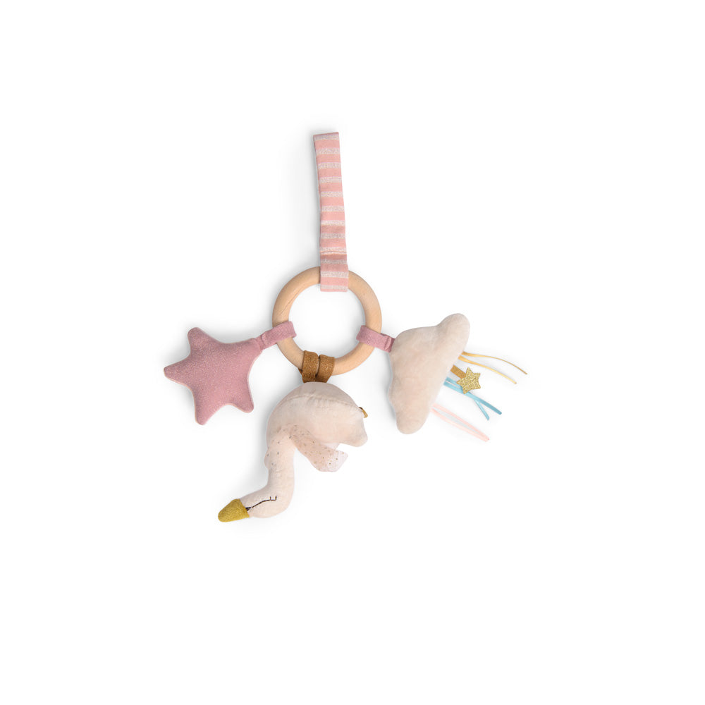 Moulin Roty Swan Wooden Ring Rattle