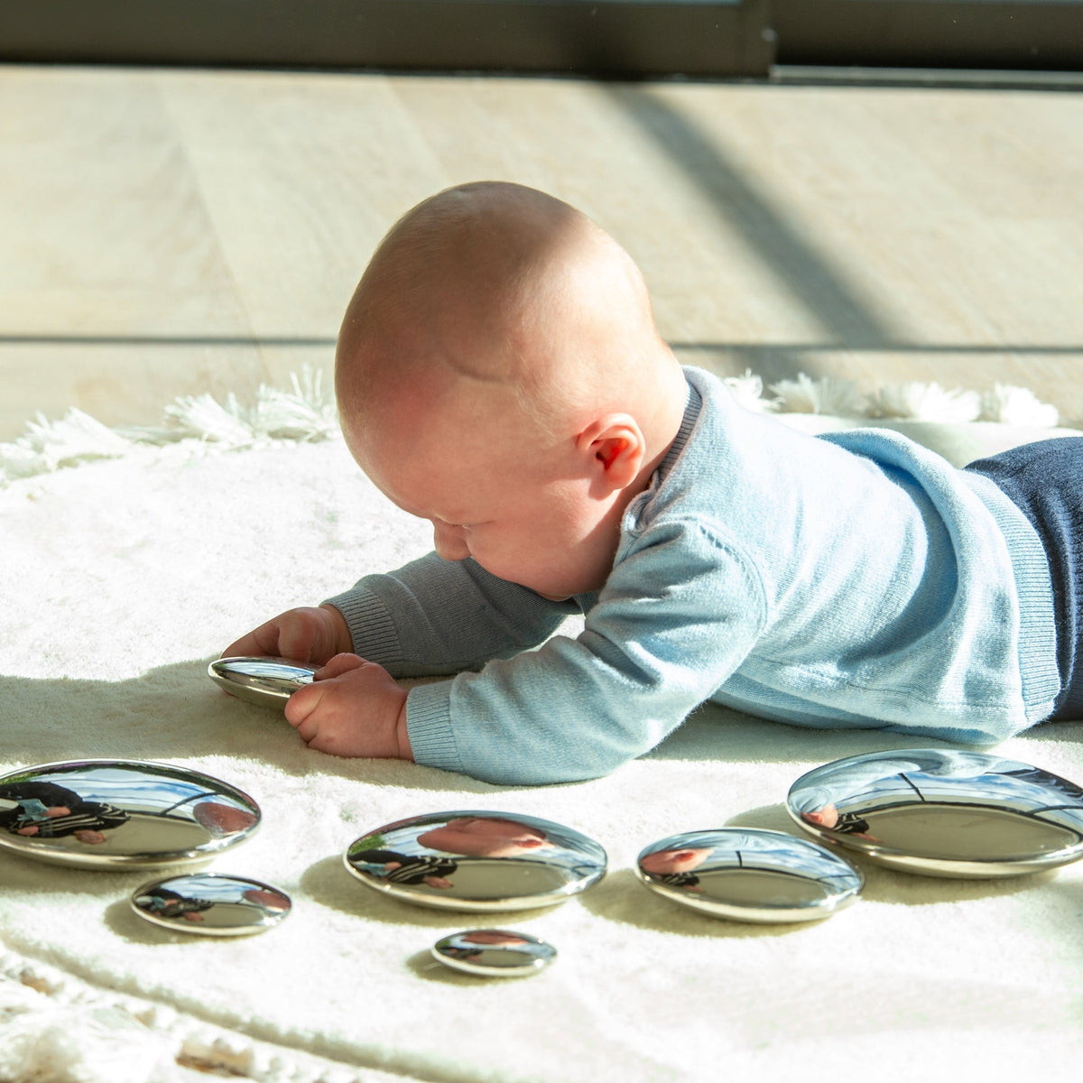 Sensory Steel Silver Buttons