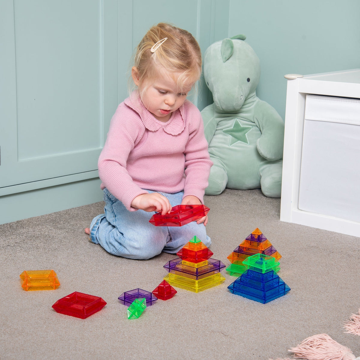 Translucent Colour Pyramid Builder - Pack of 30