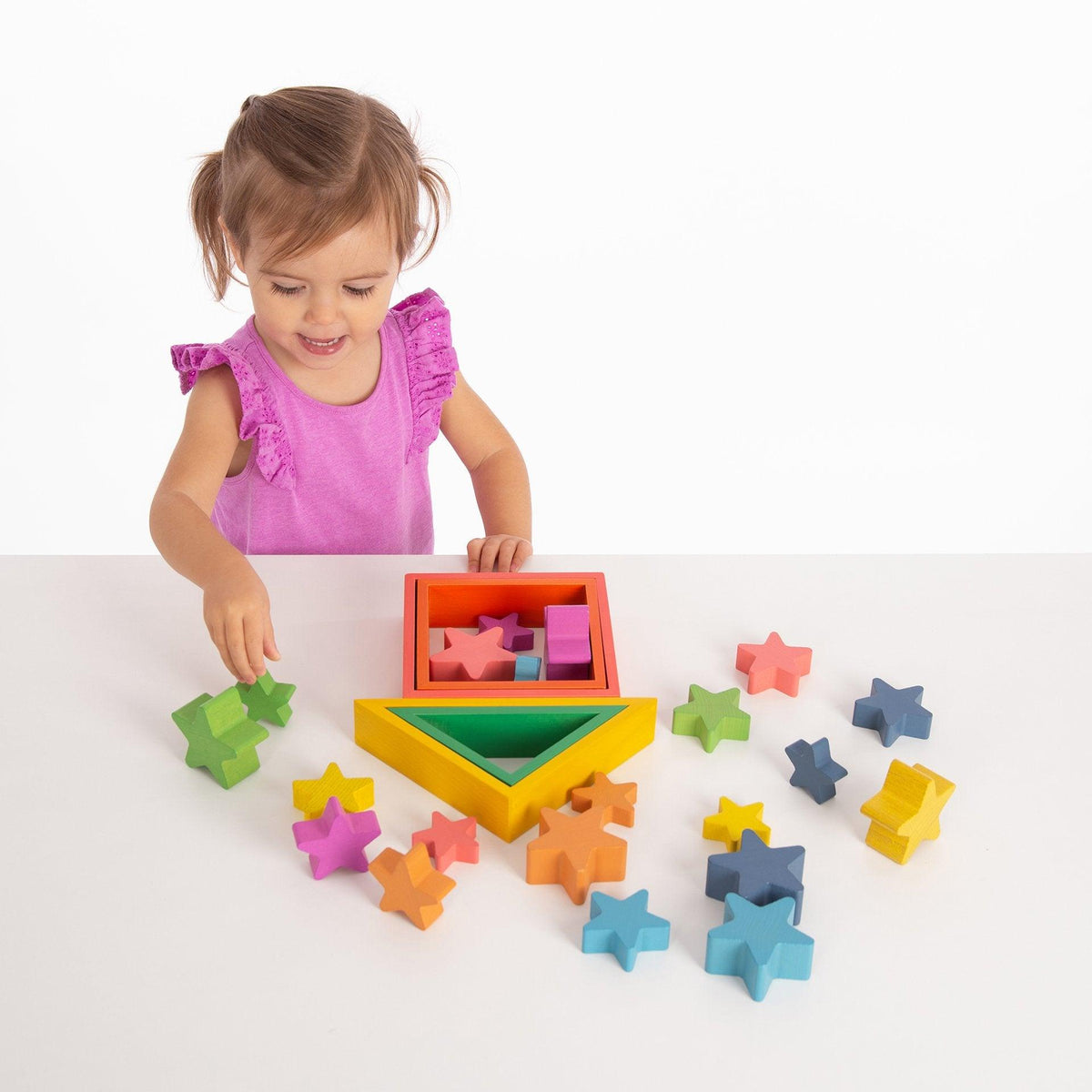 Rainbow Wooden Stars