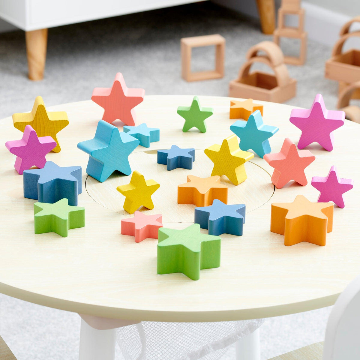 Rainbow Wooden Stars