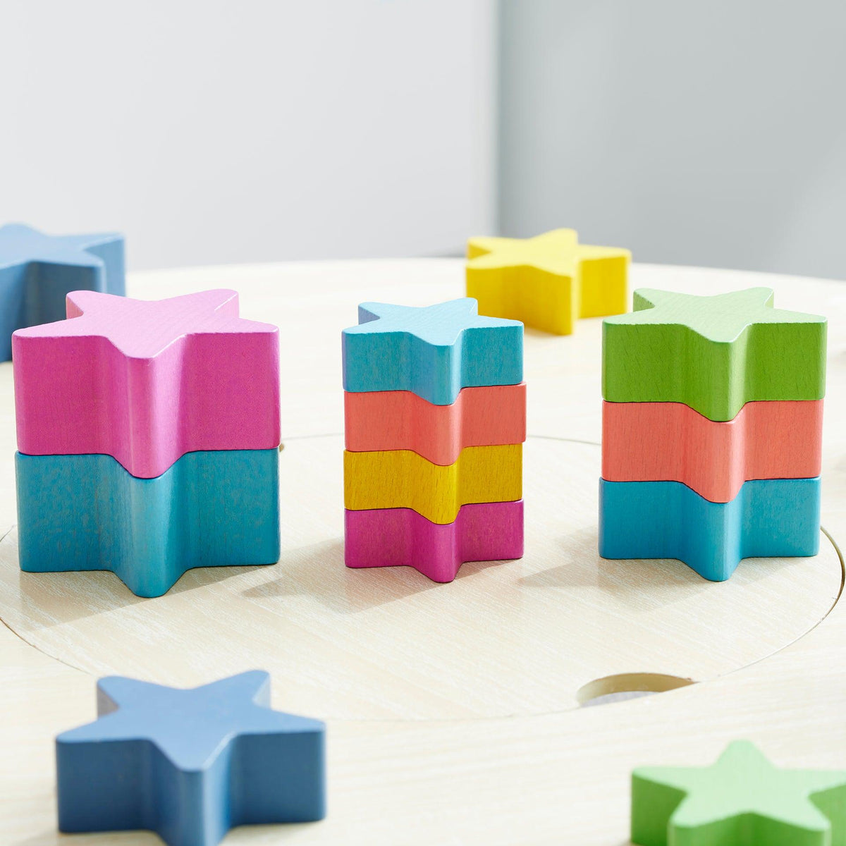 Rainbow Wooden Stars
