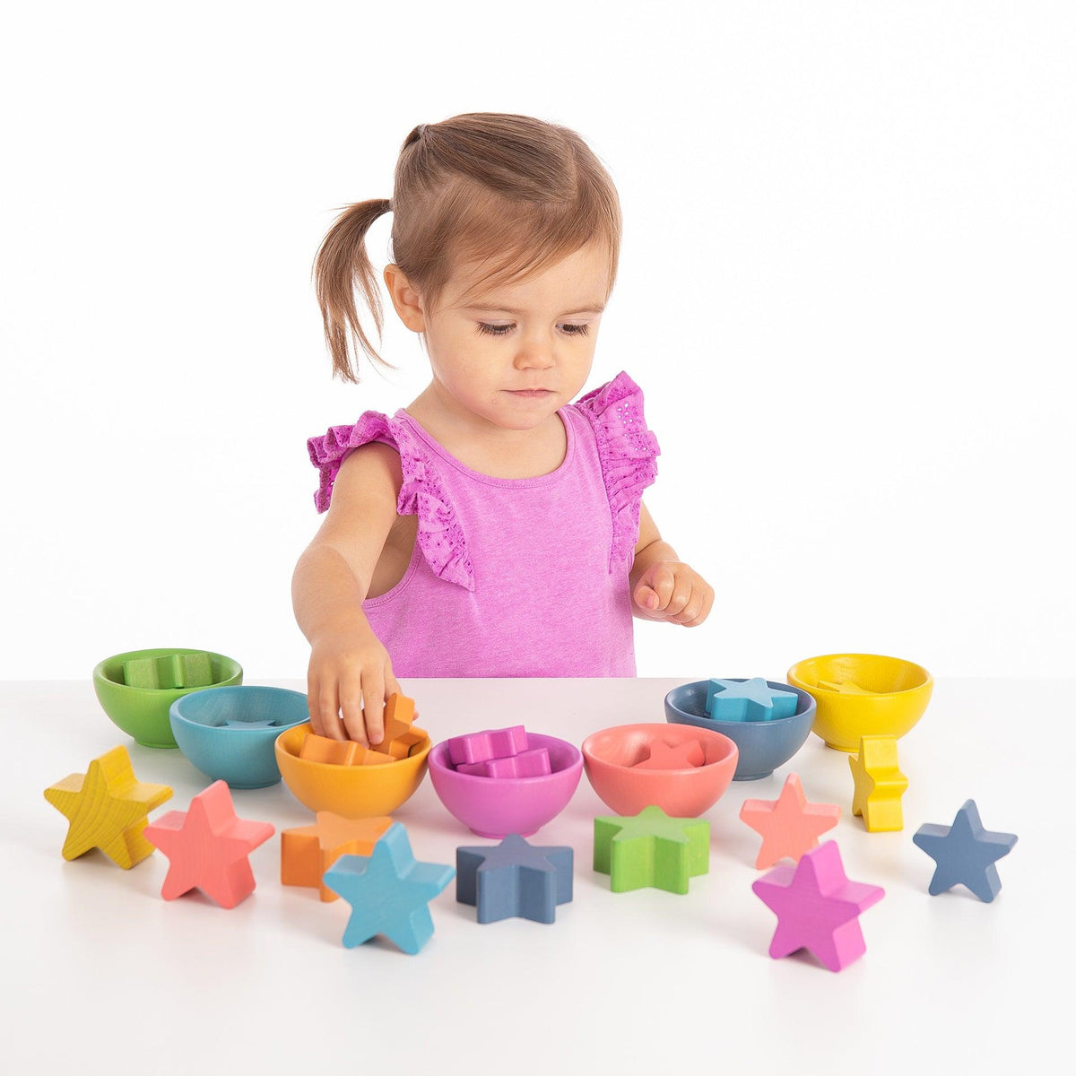 Rainbow Wooden Stars