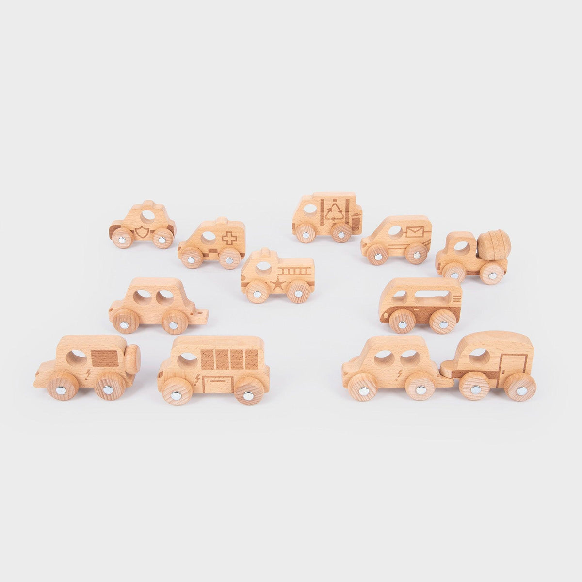 Natural Wooden Vehicles Set