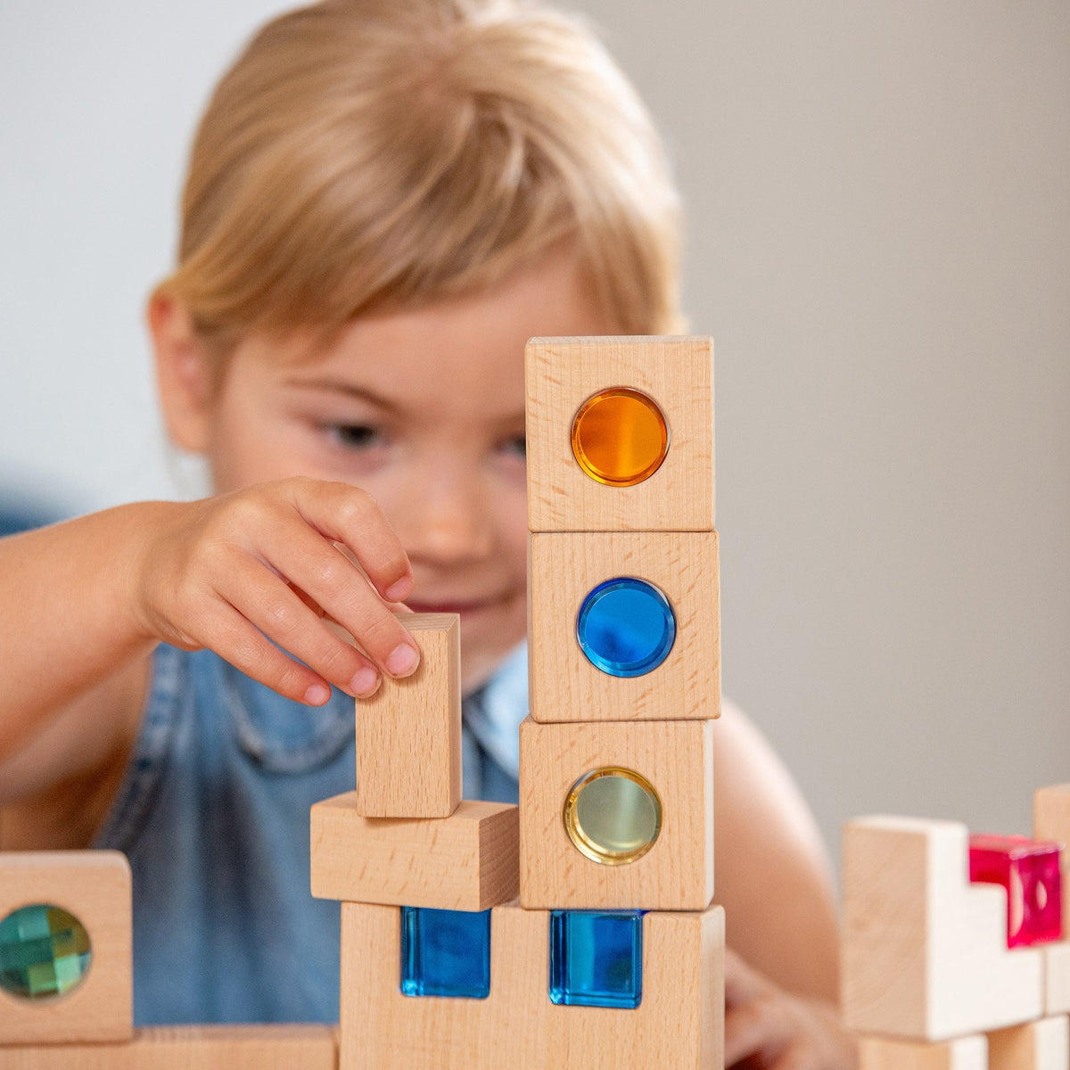 Wooden Building Gem Blocks Super Set