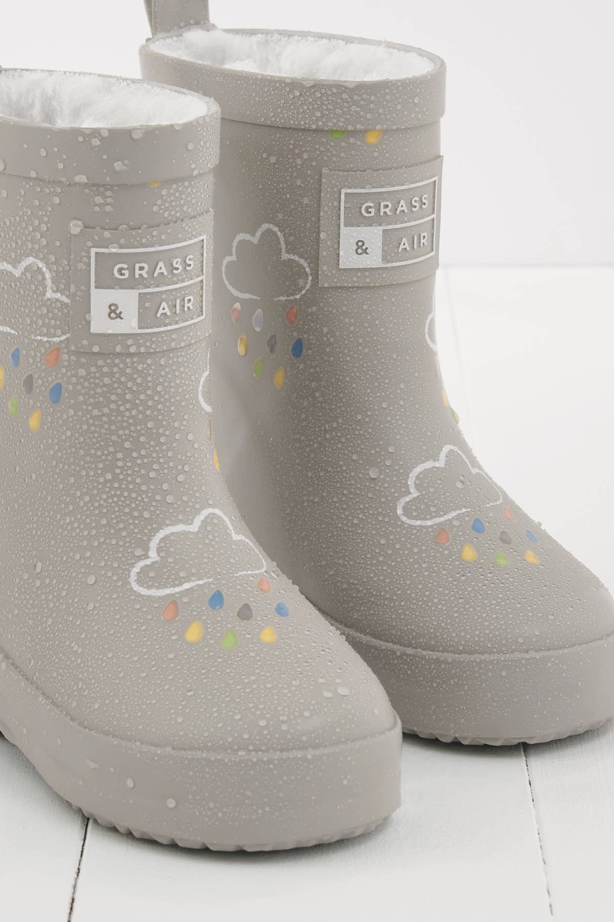 Grass+Air Geothermal Grey Colour-Changing Kids Wellies