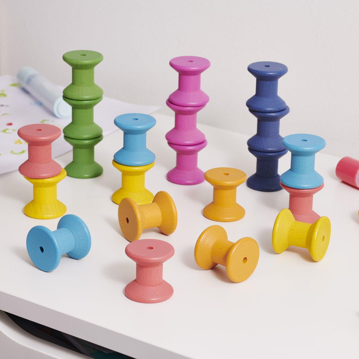 Rainbow Wooden Spools