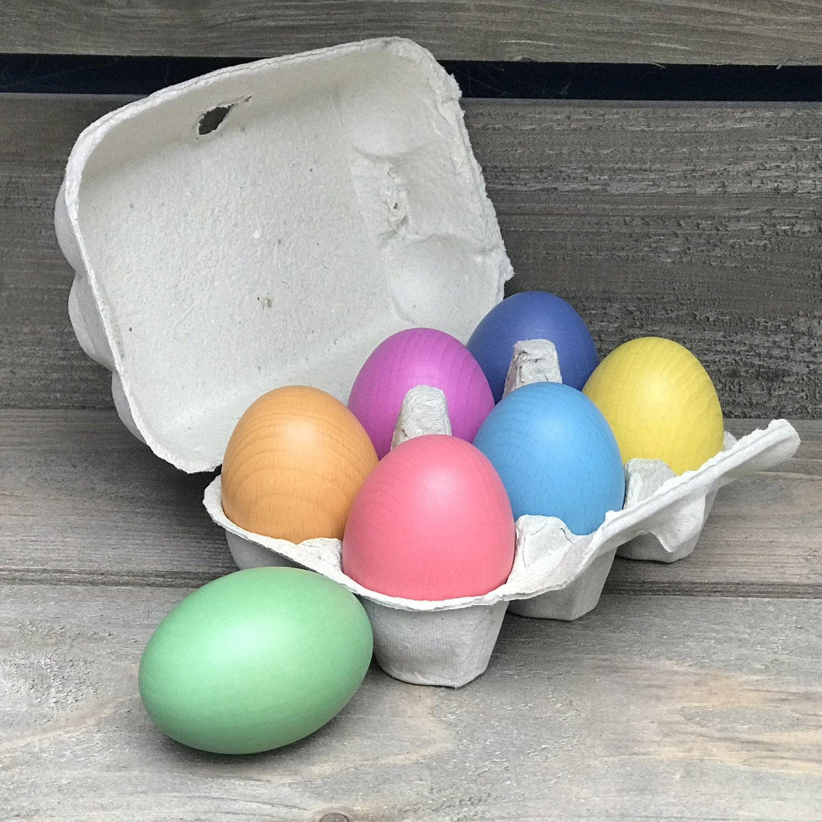 Rainbow Wooden Eggs