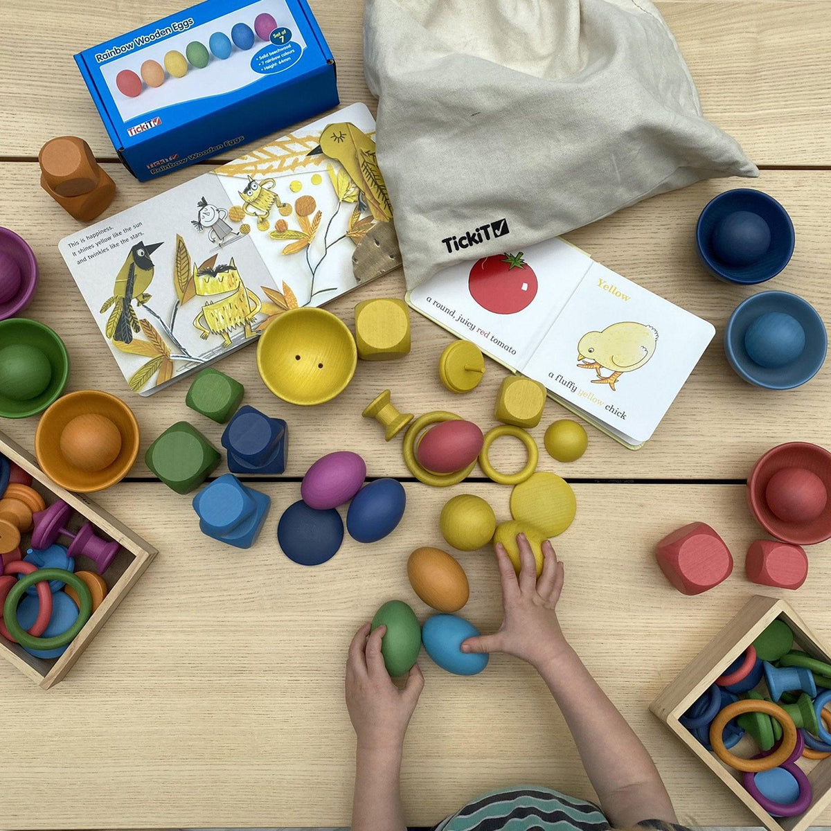 Rainbow Wooden Eggs