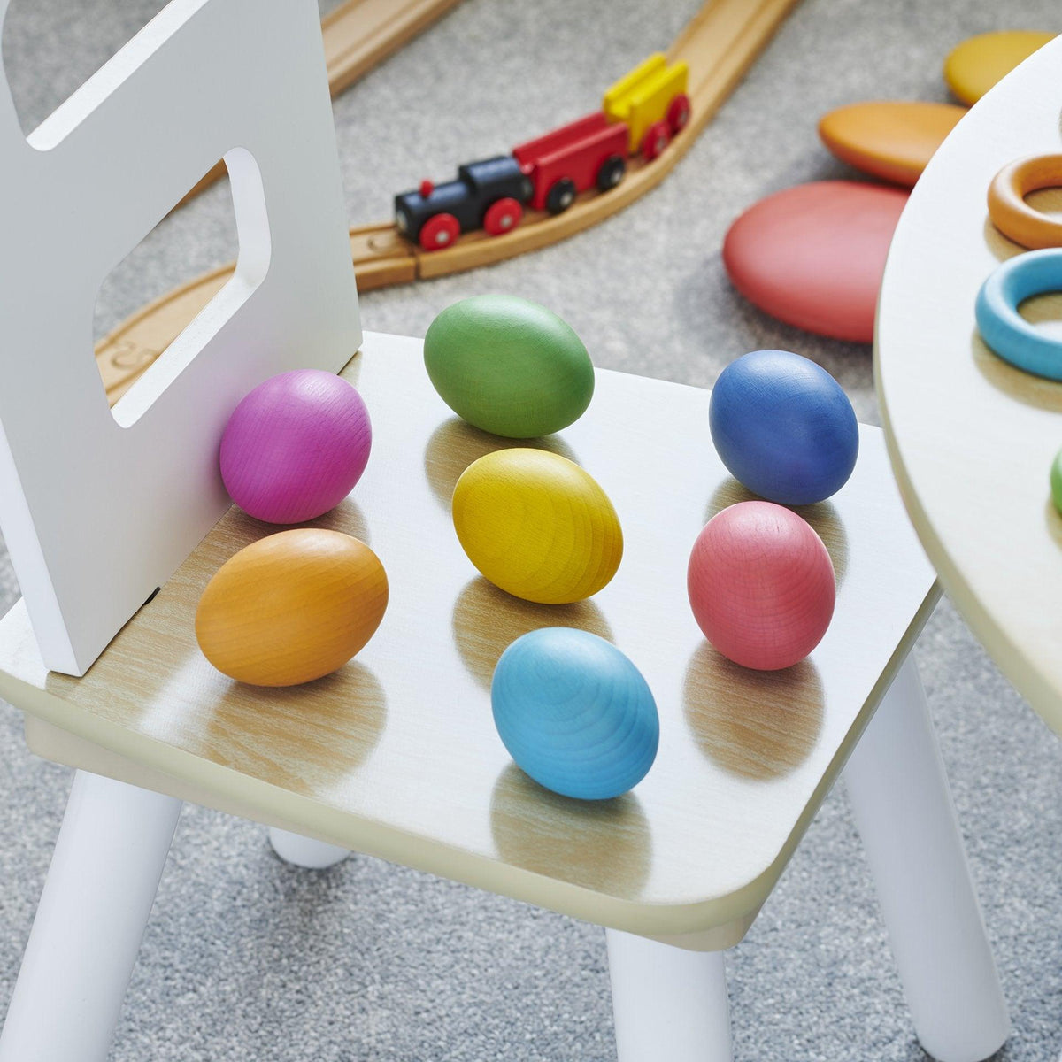 Rainbow Wooden Eggs