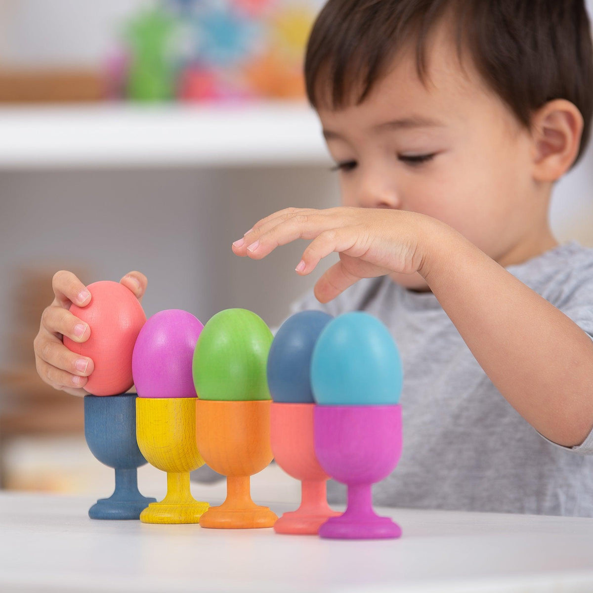 Rainbow Wooden Eggs