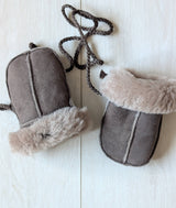 Sheepskin Baby Puddy Mitten - "Keep Safe" Cord