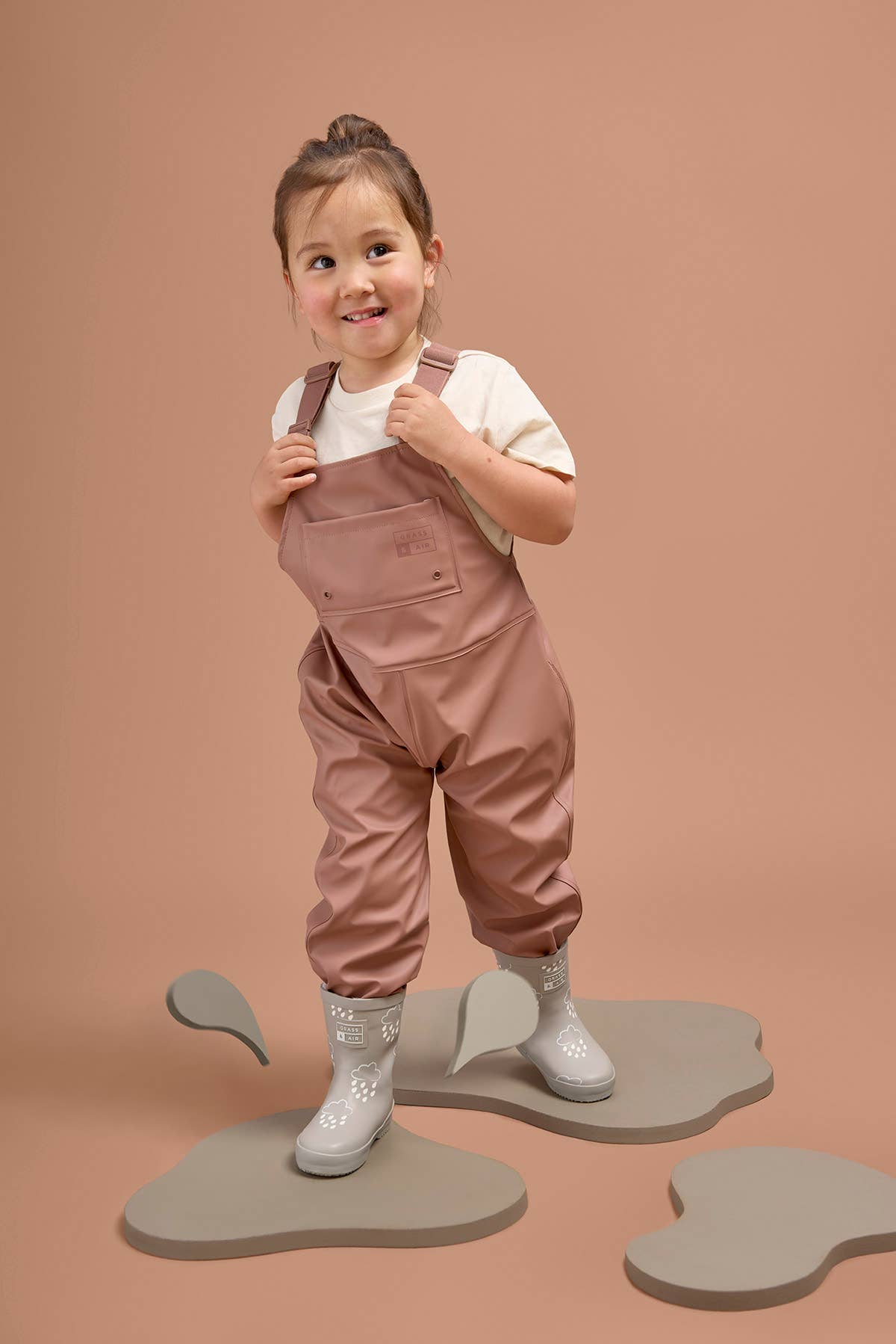 Grass+Air Rose Kids Waterproof Rain Dungarees