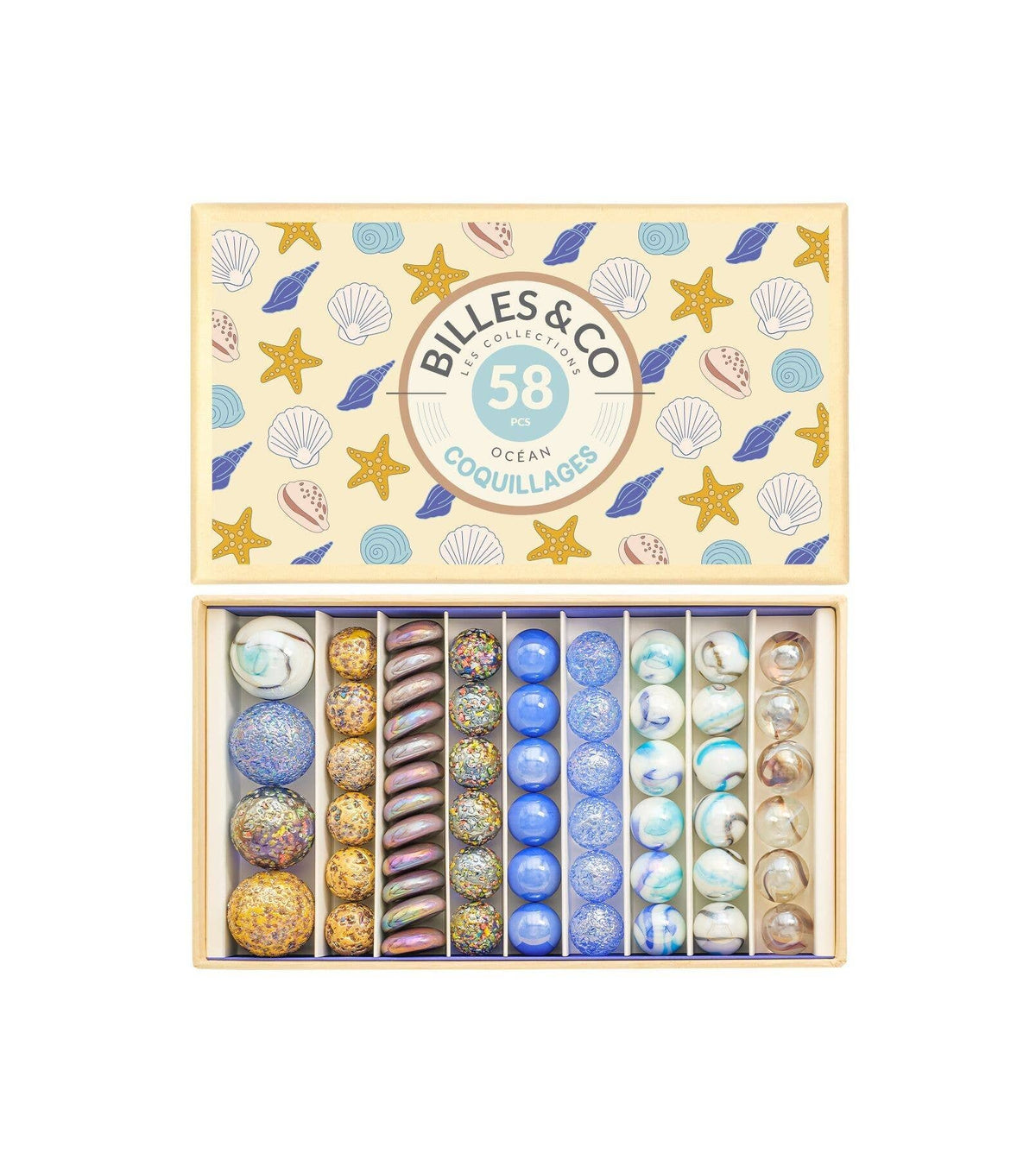 Large Box of Shell Marbles