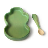Oli&Carol Kendall the Kale Rubberwood Baby Plate & Spoon Set