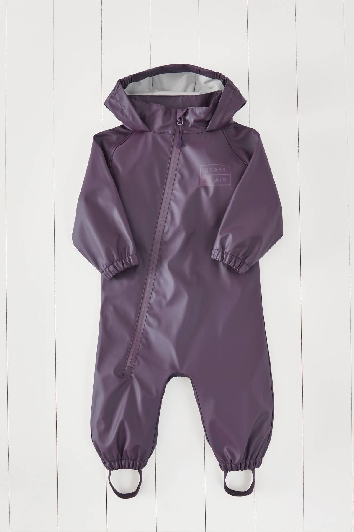 Grass+Air Amethyst Purple Kids Waterproof Puddlesuit