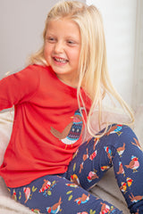 Frugi Anna Applique Top - True Red/Robin