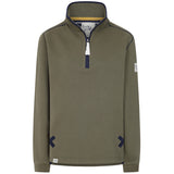 Ladies Khaki/Sign Post Lazy Jacks Wells-Next-the-Sea Printed 1/4 Zip Sweatshirt