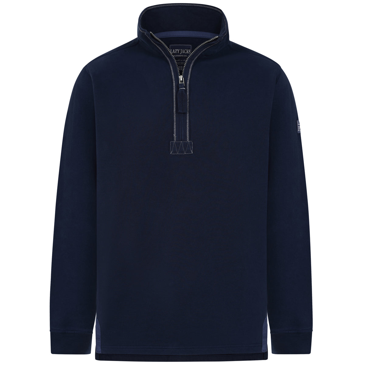 Men's Marine/Wheel Lazy Jacks Wells-Next-the-Sea Printed 1/4 Zip Sweatshirt