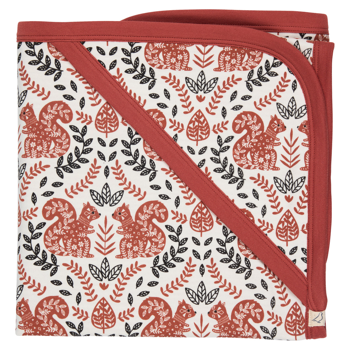 Pigeon Organics Hooded blanket (AOP), squirrel