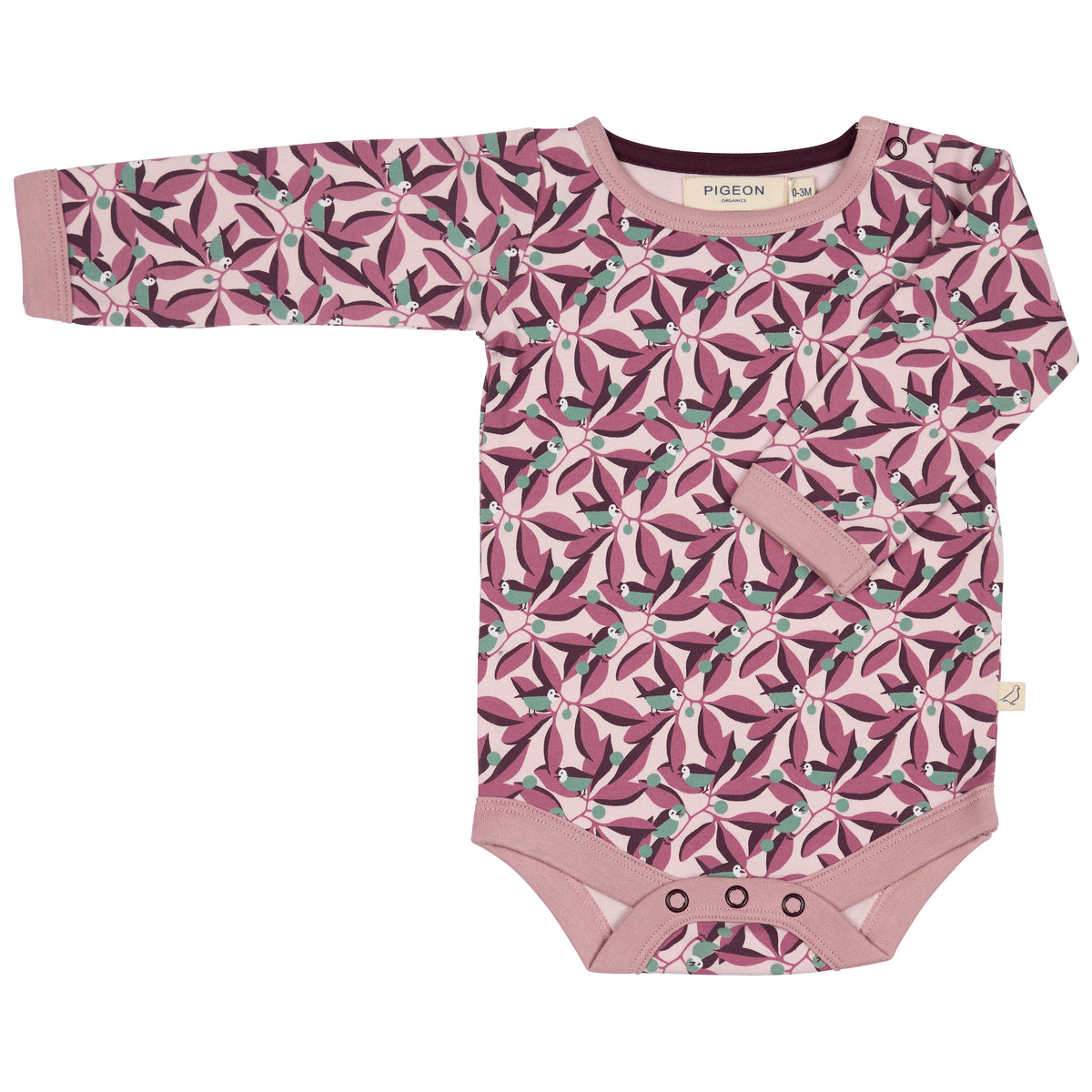 Pigeon Organics Body (AOP), birds - pink