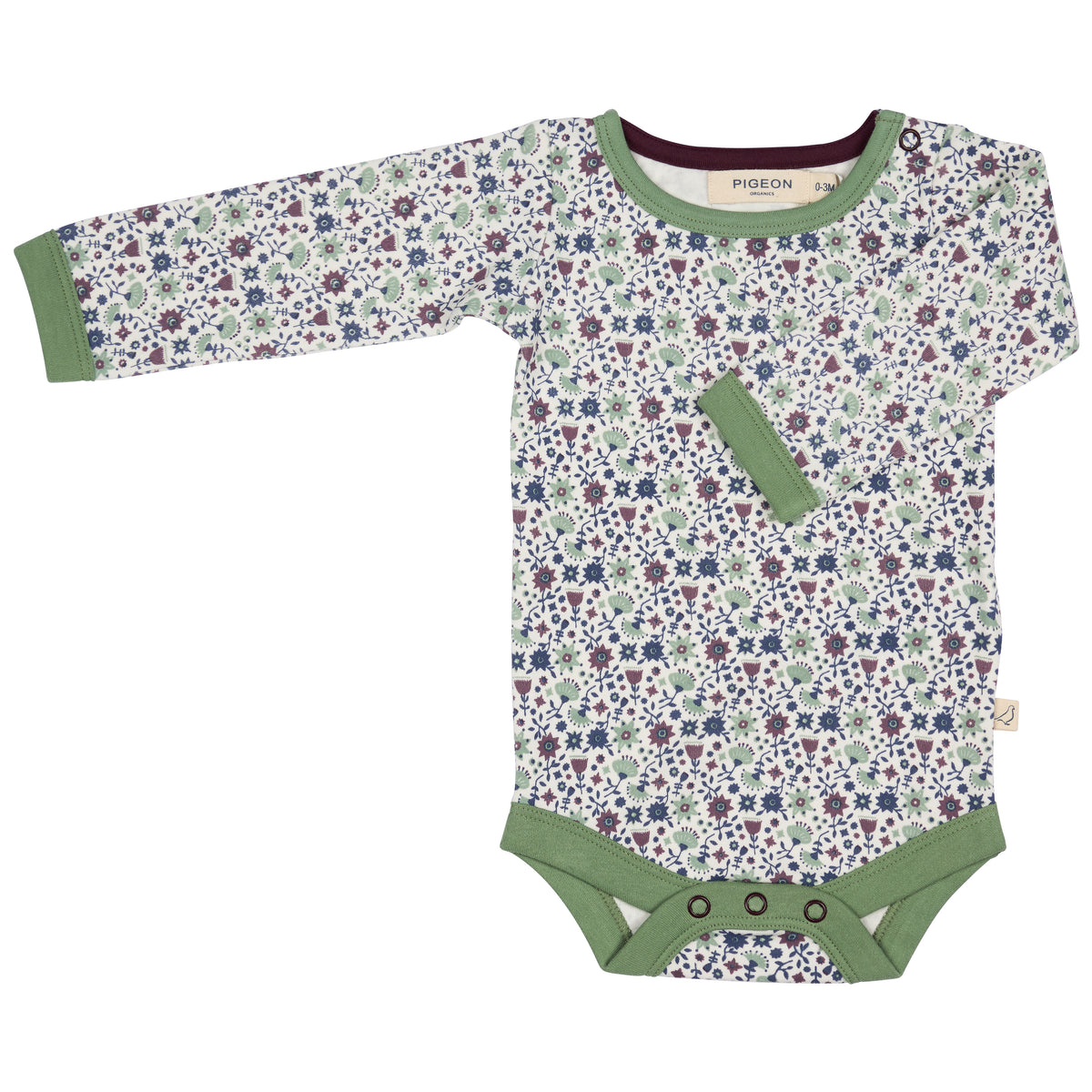 Pigeon Organics Body (AOP), ditsy - green