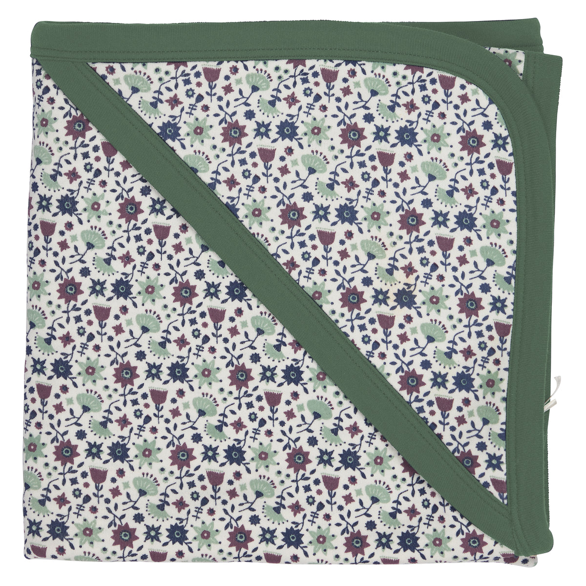 Pigeon Organics Hooded blanket, Ditsy - green