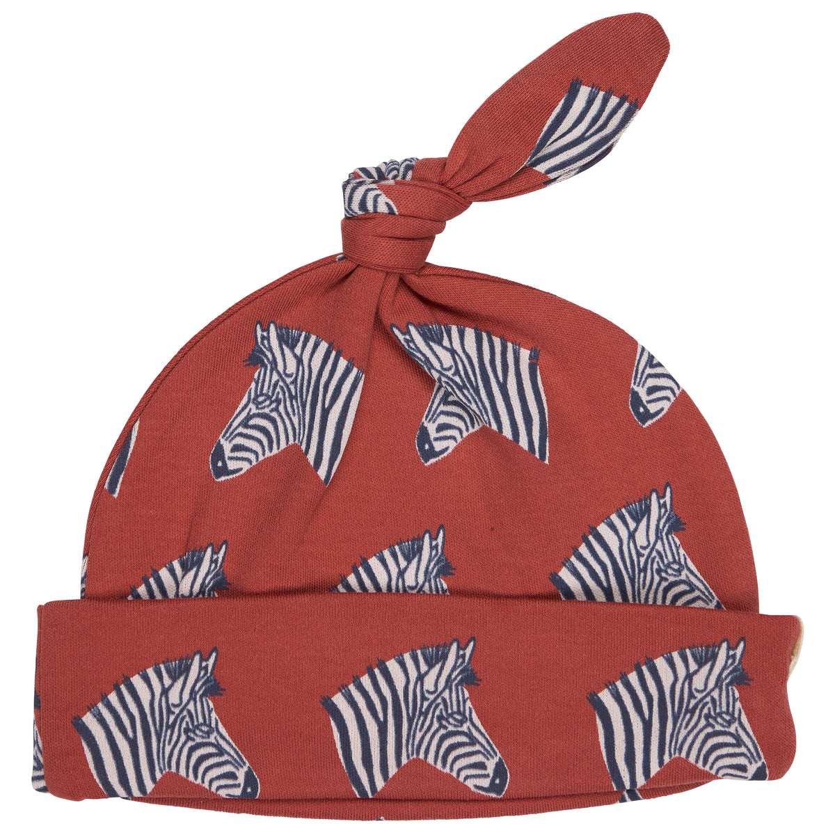 Pigeon Organics Knotted hat (AOP), zebra