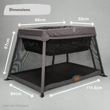 Airpod 3 Travel Cot Includes Newborn Bassinet Insert - Dark Grey