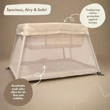 Airpod 3 Travel Cot Includes Newborn Bassinet Insert - Beige
