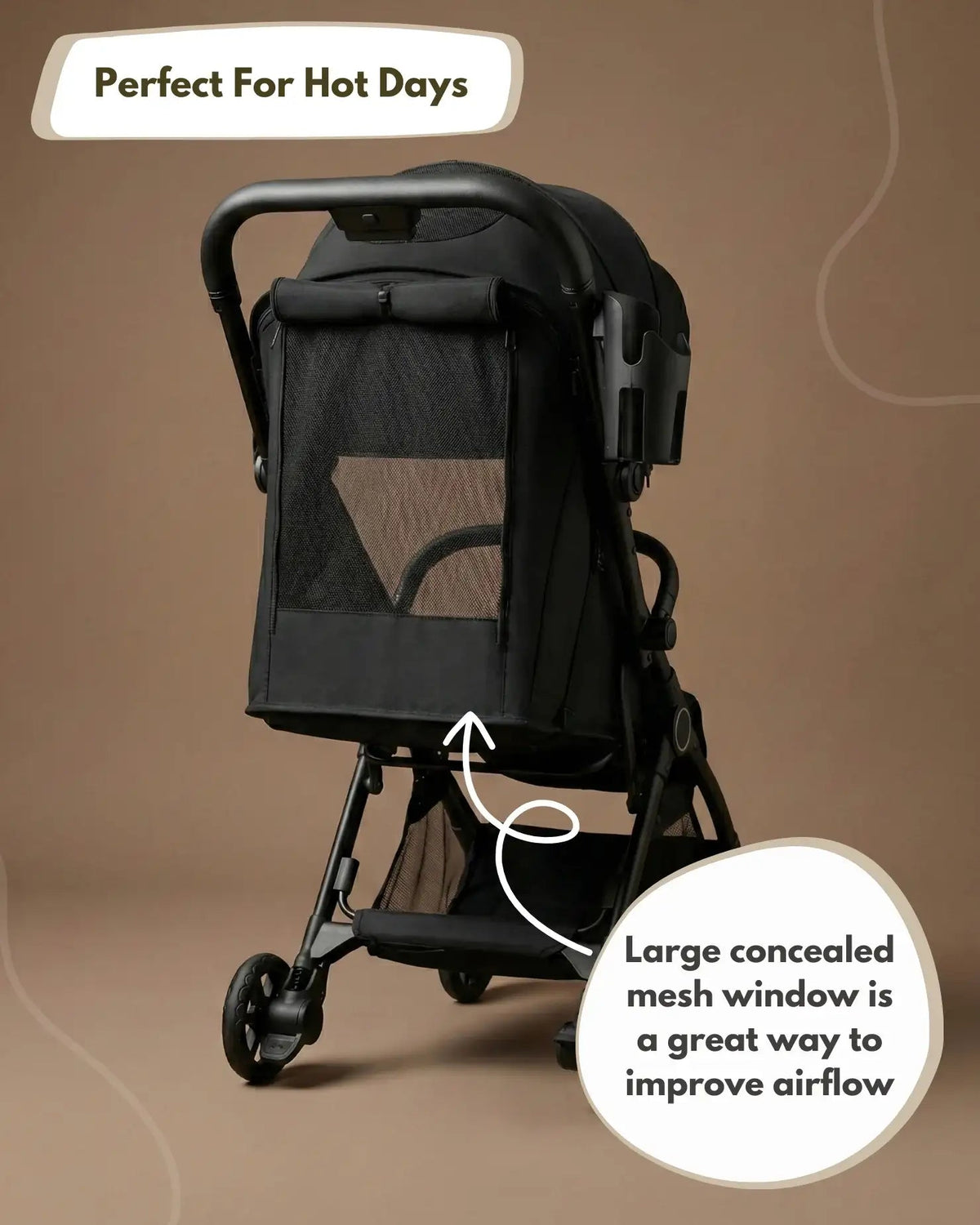 Venture Avio Compact Travel Baby Stroller - Black