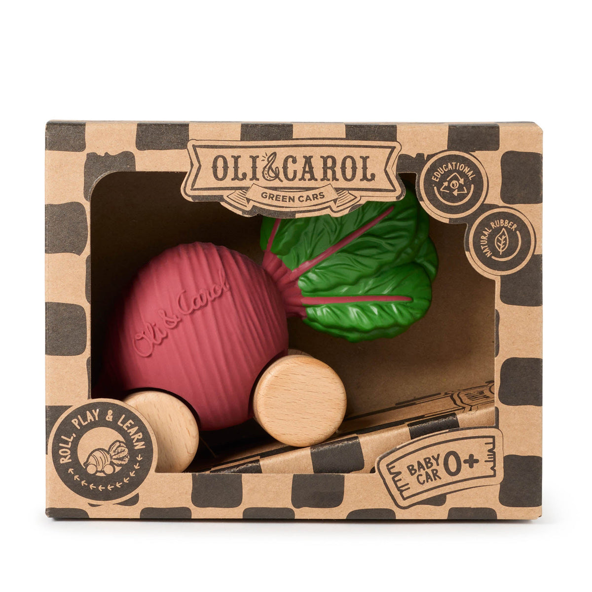 Oli & Carol Betty the Beetroot Natural Rubber Baby Car