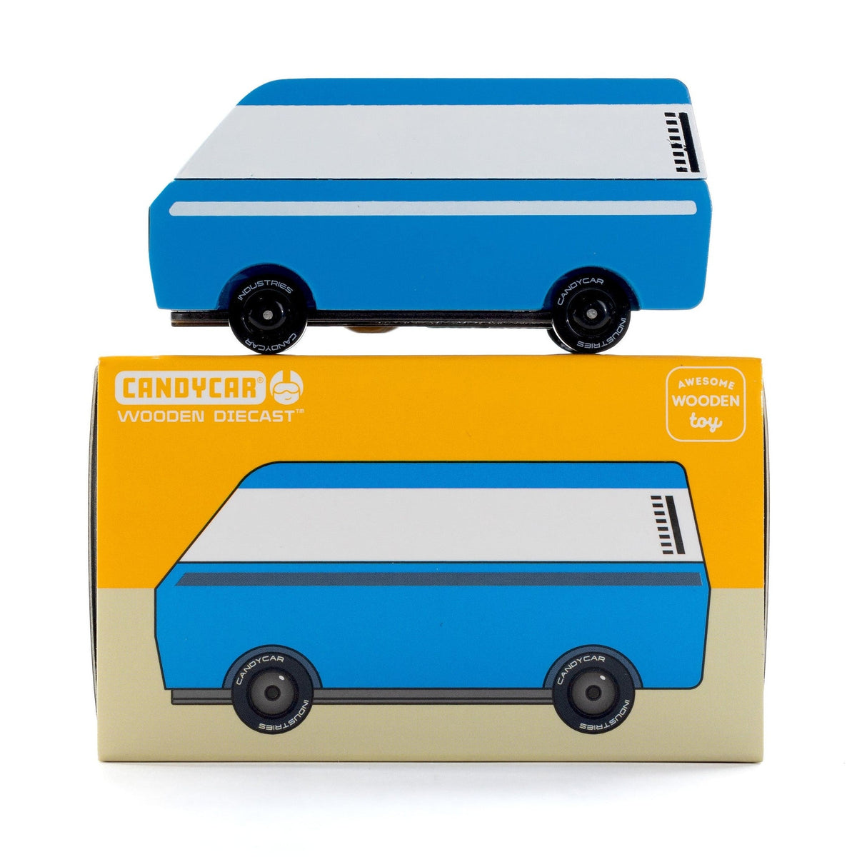 Candylab Wooden Diecast Candyvan VW T3 Blue Van Diesel