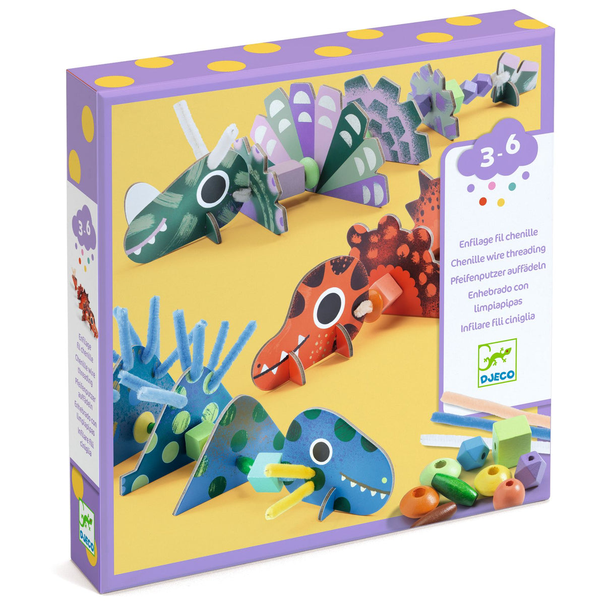 Djeco Diy Pipe Cleaner Threading - Terrible Dinos