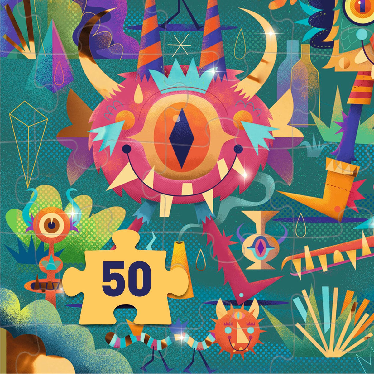 Djeco Wizzy Puzzle - Monster Party 50pcs